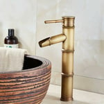 Robinet de salle de bain, robinet de lavabo rétro en bronze, robinet monotrou d'eau chaude et froide, adapté pour un diamètre intérieur de 32 mm à 40