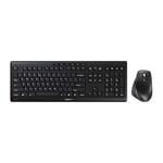 CHERRY STREAM DESKTOP, ensemble clavier et souris sans fil, layout EU (QWERTY), technologie radio 2.4 GHz, pression des touches silencieuse, fonctionne sur batterie, noir