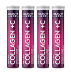 Beauty & Co Collagen Effervescent - Marine Collagen - 500mg Per Tablet (4 Tubes)