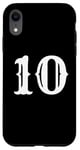 iPhone XR Number 10 in white large bold American west style font Case