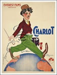 POSTER HQ 50x70cm d'une AFFICHE VINTAGE CINéMA "CHARLOT" MAPPEMONDE