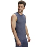 FALKE Wool-Tech Light sous-vêtement technique débardeur sport homme laine mérinos blanc bleu noir thermorégulé respirant séchage rapide pour été ou hiver 1 pièce, XXL, Bleu (Capitain 6751)