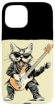 Coque pour iPhone 15 Guitare à bascule Chat pour guitare électrique Amoureux des animaux