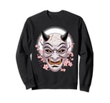 Japanese Oni Mask Demon Sad Aesthetic Edgy Streetwear Sweatshirt