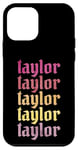 iPhone 12 mini First Name Gothic Text and Retro Colors Vintage Taylor Case