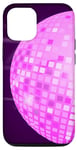 Coque pour iPhone 12/12 Pro Disco Ball 70s 80s Retro Pink Disco Ball