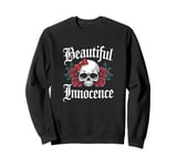 Beautiful Innocence Cute Skull and Roses Dark Edgy Sarcastic Sweatshirt