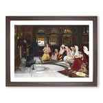 John William Waterhouse Consulting the Oracle Classic Painting Framed Wall Art Print, Ready to Hang Picture for Living Room Bedroom Home Office Décor, Walnut A2 (64 x 46 cm)