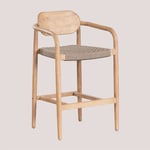 Sklum - Tabouret haut de jardin en bois (66,5 cm) Naele Brun Blé