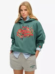 Superdry Tokyo Vintage Logo Relaxed Hoodie, Mallard Green