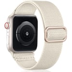 Justerbart stretchigt nylonflätad sportband för iWatch SE Series 8/7/6/5/4/3/2/1, 38mm/40mm/41mm, Starlight