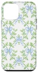 iPhone 12 mini Blue Ribbon Bows Floral Pattern Coquette Aesthetic Case