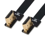 Cy Hdmi Type A Vers Hdmi Câble Adaptateur Cyfpv Double Hdmi Type A Mâle À Mâle Hdtv Fpc Câble Plat Pour Fpv Hdtv Multicopter Photographie Aérienne 90 Degrés Angle Gauche