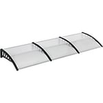 OutSunny Door Canopy 100 (W) x 300 (D) x 26 (H) mm Polycarbonate, Aluminium, PP Black