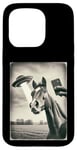 Coque pour iPhone 15 Pro Alien Horse UFO Meme Funny Cowboy Cowgirl Weird