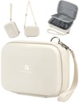 K&F Concept Étui pour Appareil Photo Compact,Étui pour Appareil Photo numérique étanche Antichoc de Protection Petit Sac pour Appareil Photo avec 2 Sangle Bandoulière Portable-Beige