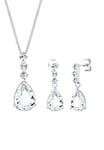 Elli Jewelry Set Ladies Drops Precious Set Ear Hanger with crystals in 925 sterling silver