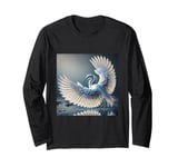 Blue Heron Shirt Bird Art Wildlife Waterfawl Design Birder Long Sleeve T-Shirt