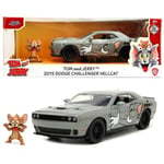 Tom ja Jerry dodge challenger hellcat auton malli, Jerry figuuri 20 cm 1/24 JADA