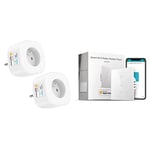 Prise Connectée (Type E), Lot de 2 Prises WiFi Compatibles avec Apple HomeKit, Siri, Alexa, Google Home, 16A Prise Intelligente avec Commande Vocale, Contrôle à Distance et Fonction de Temps & meross