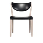 Ritzwell - Marcel 1611 Chair, Natural Oil Oak Frame Finish, Black Urethane Finish Oak Back Panel, Leather Cat. LE., 8010 - Ruokapöydän tuolit - Shinsaku Miyamoto - Musta - Nahka/Puu