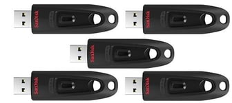 SanDisk Ultra 32 Go Clé USB 3.0 jusqu'à 130 Mo/s - Paquet de cinq