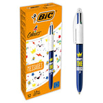 BIC 4 Couleurs Messages Stylos-Bille Pointe Moyenne (1,0 mm) - Motif « Who’s The Boss », Boîte de 12