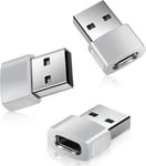 Adaptateur USB vers USB C 3-Pack,Type C Femelle vers USB A Mâle Convertisseur Chargeur pour iPhone 16 15 14 13 12 Pro Max,Airpods,iPad Air 4 5 Mini 6 7 2024,MacBook,Samsung Galaxy S24 S23 S22.[G537]