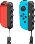 Attachement Des Extensions Pour Switch Joycon, Poignée Confort Ergonomique, Prise En Main Améliorée, Lumière Led, Dragonnes Et Design Spécial Des Boutons L+R (Pack De 2)