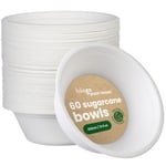 60 Pack Eco-Friendly Bowls Sugar Cane Biodegradable Bowls Party Tableware 350ML