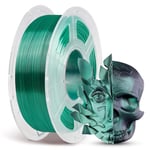 ANYCUBIC Filament PLA Soie pour Impression 3D, Filament PLA 1,75 mm pour Imprimante 3D FDM et Stylo 3D, Silk PLA 1kg, Noir Vert