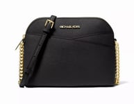 Michael Kors Jet Set Travel Medium Dome Crossbody Leather Black Bag ~ FREE P&P