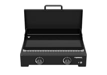 Campingaz Othello 2 Plancha Gaz | Grill de table | Gril Teppanyaki avec plaque de cuisson en acier émaillé | 2 brûleurs en acier avec technologie BlueFlame pour les grillades méditerranéennes, 6 KW