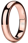 Three Keys Jewelry Women Wedding Bands 4mm Rose Gold Tungsten Carbide Ring with Jewels Domed Polished Infinity Unique for Her size 9