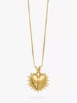 Rachel Jackson London Personalised Untamed Love Electric Art Deco Heart Necklace, Gold