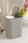 2 Section 15L Rubbish Bin Recycling Dustbin Dry Wet Separation Trash Can