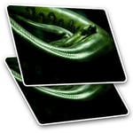 2 x Rectangle Stickers 10 cm - Green Anaconda Snake #21647