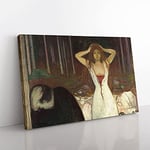 Big Box Art Ashes by Edvard Munch Canvas Wall Art Print Ready to Hang Picture, 76 x 50 cm (30 x 20 Inch), Black, Brown, Cream