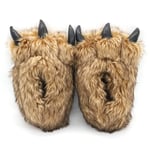 JXILY Cartoon Animal Paw Cotton Slippers, Soft, Fun Costume Home Shoes Plush Fluffy Fur Slippers Flip Flops Footwear Shoes Women,Brown,26cm