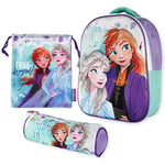 Sac a Dos Enfant 3D, Trousse Scolaire et Sac Maternelle – Frozen | Pack de Sacs à Dos Pour enfant de 3 ans | Fourniture Scolaire pour Retour à l'école Frozen 3D