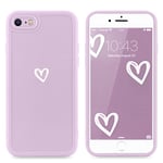 LAPOPNUT for iPhone 7 Case iPhone 8 Case iPhone SE 2020 Phone Cases for Women Girls Cute Shockproof Protective Soft TPU Phone Case with Heart Pattern Design Slim Back Cover iPhone SE2020,Purple
