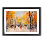 Central Park Gestural Framed Wall Art Print, Ready to Hang Picture for Living Room Bedroom Home Office, Black A2 (66 x 48 cm)