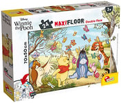 Liscianigiochi- Disney Doubleface Recto/Verso Maxi Floor The Pooh Winnie l'ourson, 86665, Puzzle Double Face 24 pièces