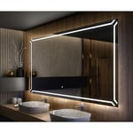 Moderne Miroir avec led Illumination Salle de Bain 120x70 cm sur Mesure led Lumineux Miroir avec Éclairage intégré Interrupteur Tactile LED129
