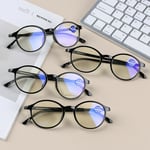 Anti Blue Rays Round Reading Glasses Presbyopia Eyeglasses Strength+1.00+4.00