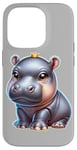 Coque pour iPhone 14 Pro Hippopotame x Hippopotame x Bébé Hippopotame mignon