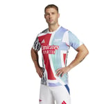 Arsenal Tränings T-Shirt Pre Match - Better Scarlet/Vit/Svart/Turkos - adidas, storlek Medium