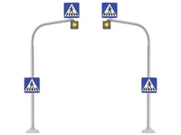 Busch 5916 H0 Set Med 2 Trafikljus Inkl. Zebraränder Att Gnugga På Byggsats