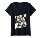 Womens Cassette Tapes The Original Playlist Cassette Tape V-Neck T-Shirt