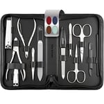 marQus kit manucure set 12 pc de Solingen Allemagne - coffret cadeau femme/homme, coupe ongle homme/femme, limes a ongles professionnelle, pince a epiler, kit ongle cuir